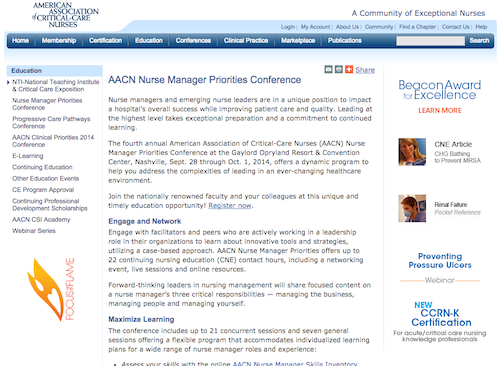 aacn nurse manager priorities conference