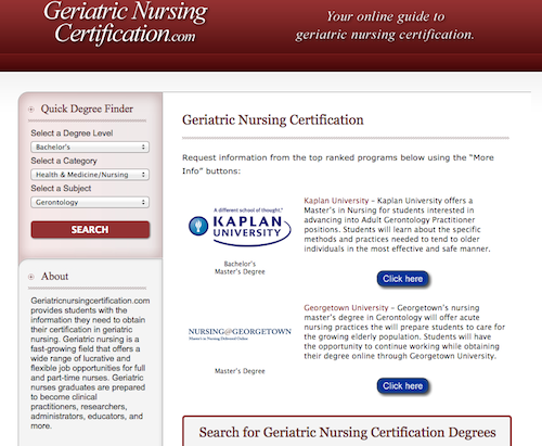 geriatric nurisng certificaiton