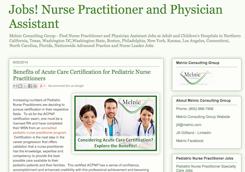 Website for nurse practitioner jobs