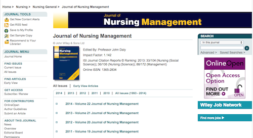 jou of nursing managemetn
