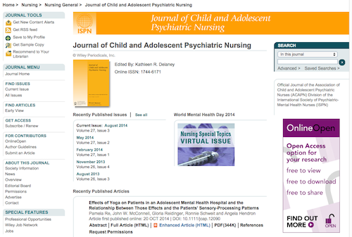 journal of child and adolescent psych