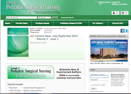 journal of ped surgical nurs